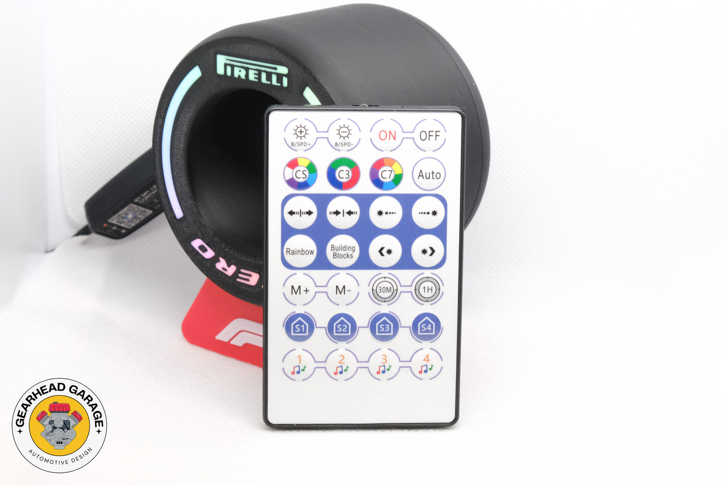 Pirelli F1 Mini Tire RGB LED Desk Light – Bluetooth & Remote Controlled