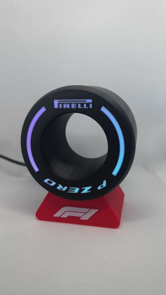 Pirelli F1 Mini Tire RGB LED Desk Light – Bluetooth & Remote Controlled
